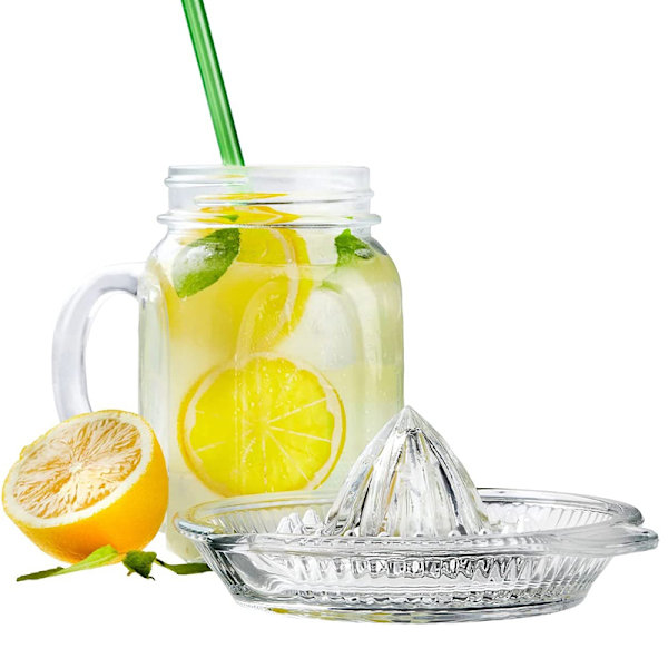 Glas Manuell Orange Squeezer Extractor Kökstillbehör transparent 14*13*7cm