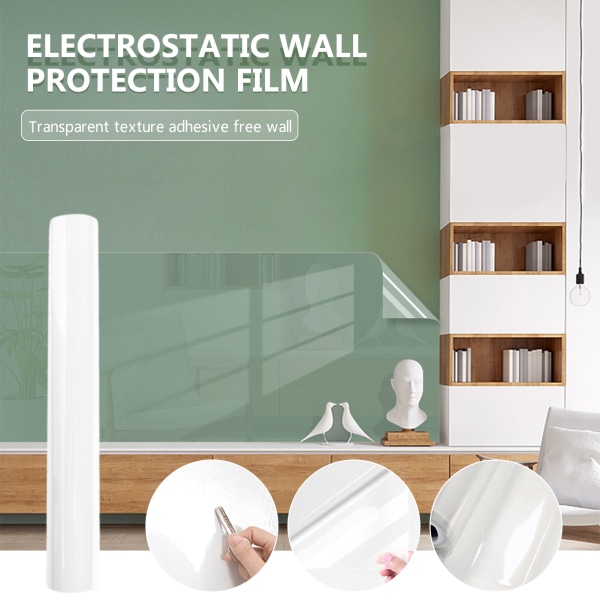 Transparent elektrostatisk väggskyddsfilm Stänkskyddande möbler Skyddsfilm Elektrostatisk adsorptionsdekal 45x500cm 45x1000cm