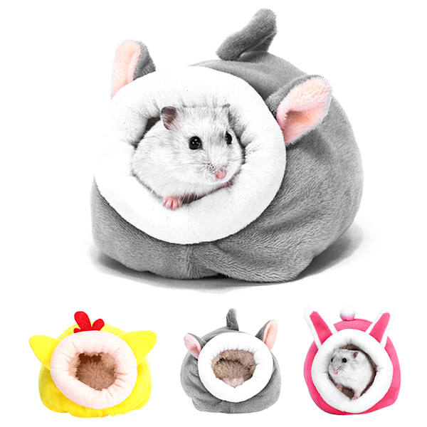 Djurbur för hamstertillbehör Djursäng Mus Cotton House Sma Grey