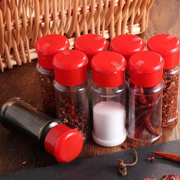 5 st Plast Krydda Salt Peppar Shakers Kryddburk BBQ Condime Svart