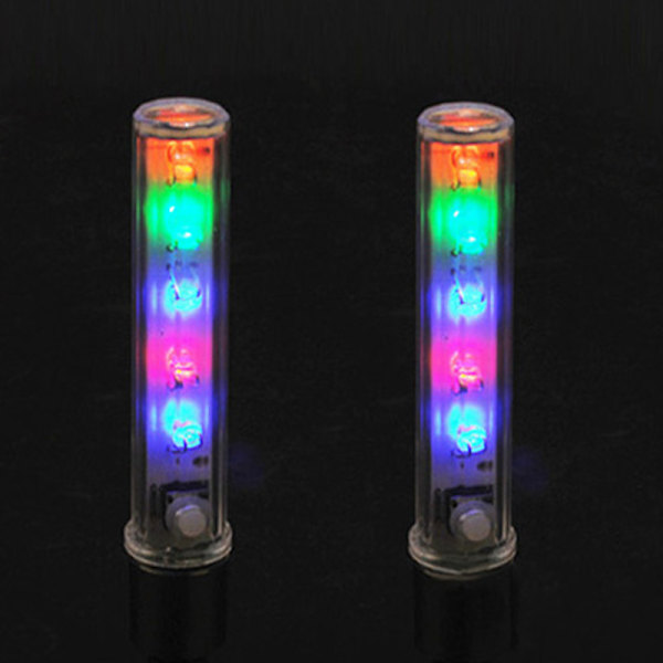 2:a LED Cykelventil Cap Neonljuslampa vit