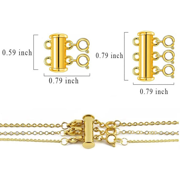 Dailyacc lagerhalsbandslås, skjutlås Lås halsbandskoppling för multi skjutrörslås Clasp 4Pcs Round Clasp