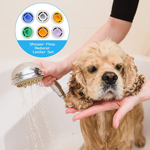 Flödesreducerande takduschbegränsare Vattenbesparande flödesbegränsare Multicolor Adapter + 7PCS