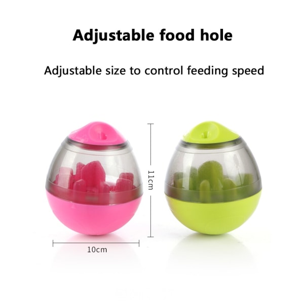 Interaktiv hundkattleksak behandla boll husdjur foder skål gul 10*10*12cm pink