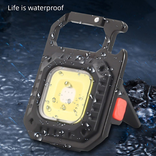 Mini Ficklampa Nyckelring Uppladdningsbar Cob Vattentät Bärbar H C