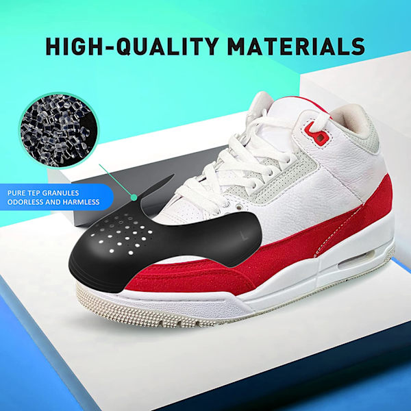 3 par Skrynkskydd Skoveckskydd Lämplig för de flesta sneakers, Skrynkskydd Anti Sneakerveck White Large size (40-46)