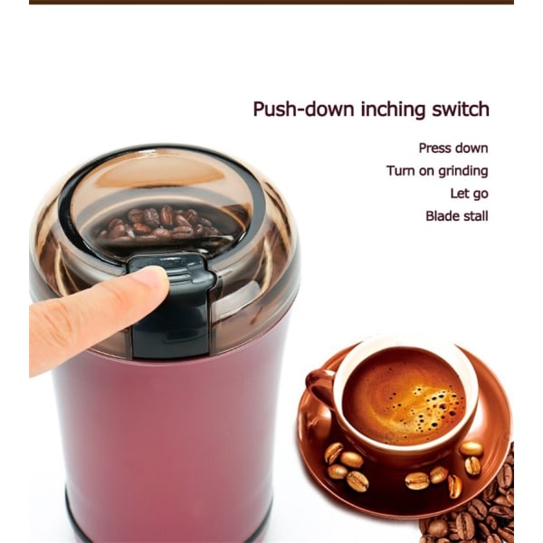 Elektrisk kaffekvarn Pulverizer Hushållens örttorrkvarn svart 50ml purple