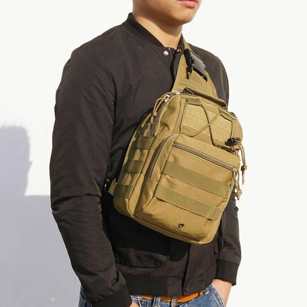 Herr Ryggsäck Molle Tactical Sling Chest Bag Assault Pack Messen Khaki Khaki