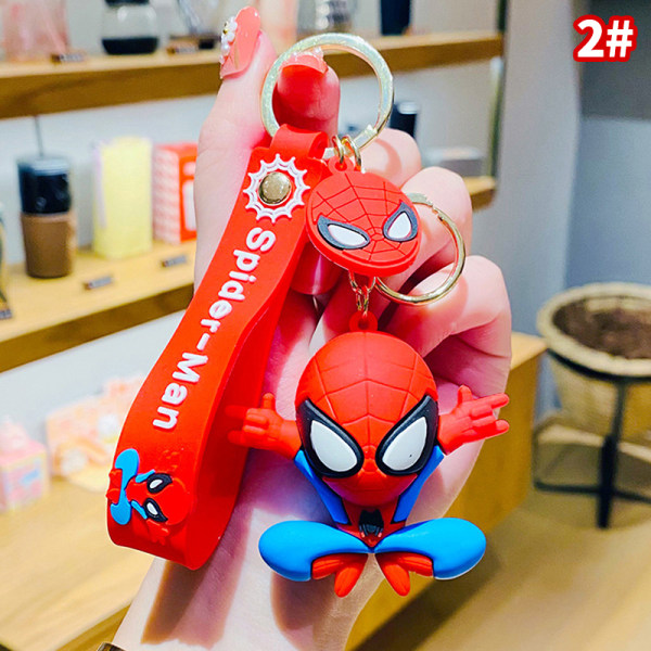 Disney Marvel Spiderman Anime Figurer Nyckelring Tecknad Spider Black Red
