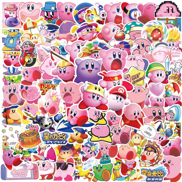100 st Cartoon Kirby Stickers Gitarr vattentäta dekaler