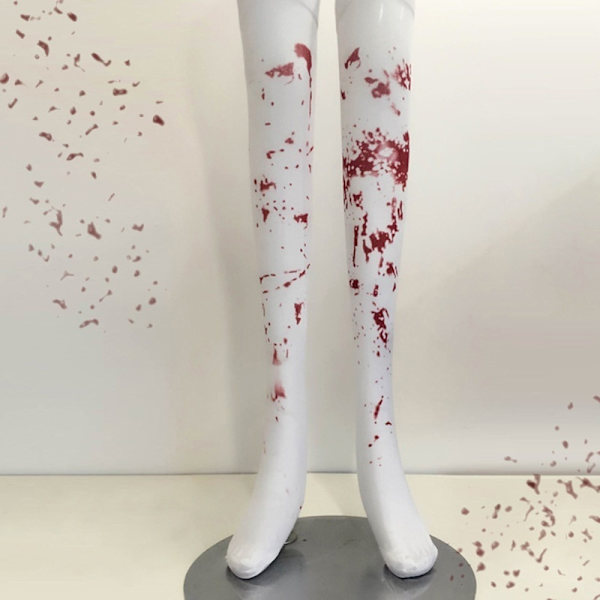 Halloween Kostym Fest Maskerad Kläder Blodiga strumpor vit+röd 70cm