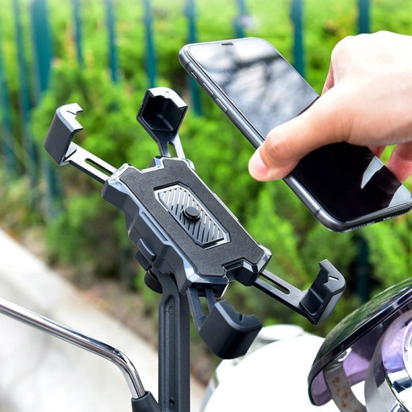 Cykel Motorcykel Mini Navigation Stötsäker telefonhållare röd backspegel red handlebar
