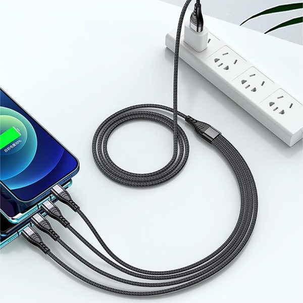 4 i 1 USB -datakabel Smart Charging Snabbladdningskabel