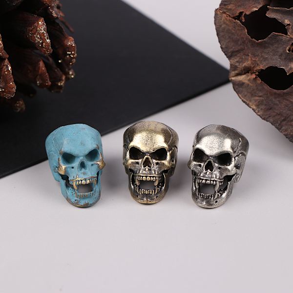 Cuspid Skull Head Beads Lanyard Hängen Tillbehör Blue