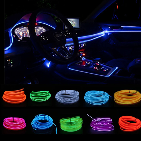 Automobile Atmosphere Lamp LED Strip Dekoration Line Gul Red