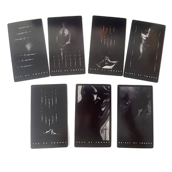 12*7CM The Black Tarot Prophecy Divination Deck Game Card