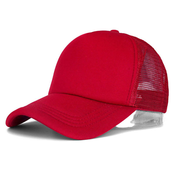 1 ST unisex cap Casual Cap i mesh svart Red