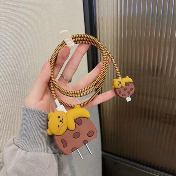 e Cookies Bear 3D Silikon USB -kabelskydd Mjukt case