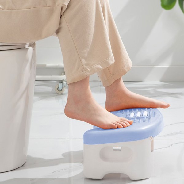 Squat Potty Badrum hopfällbar toalettpall vit 40*26*18cm blue