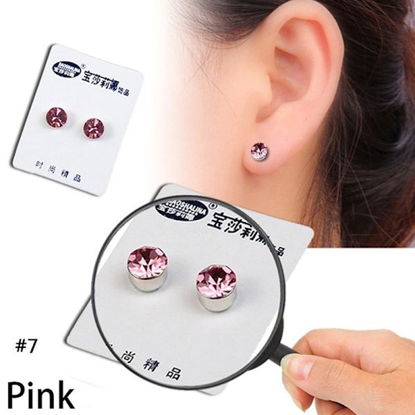 Magnetiska Slimming Örhängen Akupressur Viktminskning Örhänge Vit Pink
