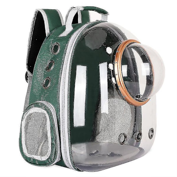 Bärbar väska Transparent Space Kapsel Ryggsäck Katt Ryggsäck Katt Skolväska Stor kapacitet Gtay Green