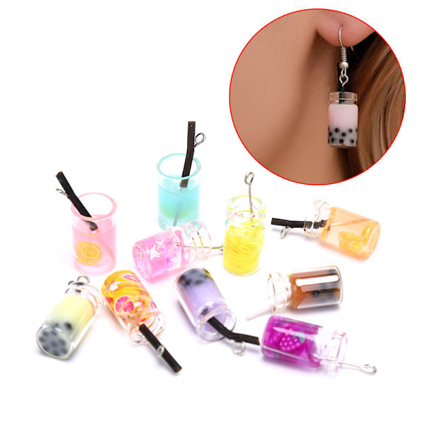 10 st/ set Mixed Milk Tea Resin Charms Craft DIY Örhängen Pendan Multicolor