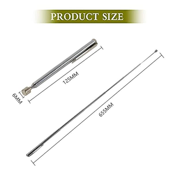 2pack Magnetic Telescopic Rod, Telescopic Magnetic Pick Up, silver