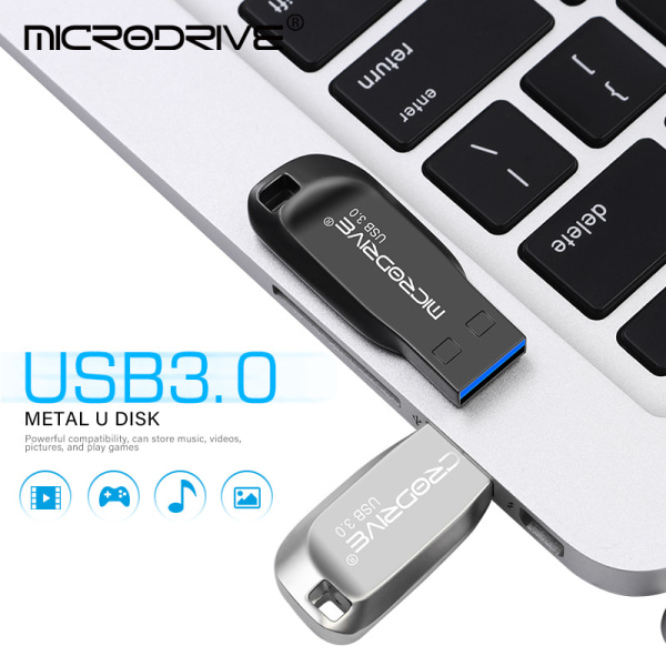 USB 3.0 flash-enhet 8 GB pendrive-enhet flash USB -enhet silver en one size black