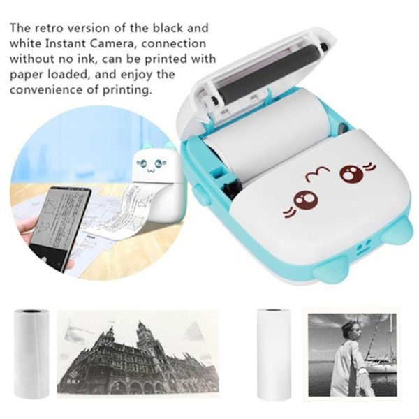 Pocket Printer Bärbar thermal Papper Papper Green Printer