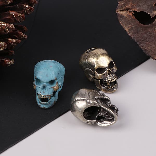 Cuspid Skull Head Beads Lanyard Hängen Tillbehör Blue