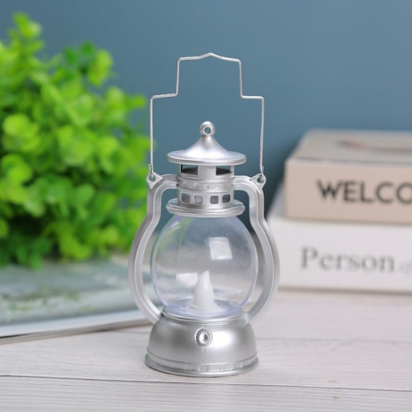 Retro Oljelampa Halloween Dekorativ Led Small Home Party Lykta Silver one size