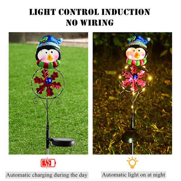 2-pack Solar Garden Lights Utomhusdekor santa penguin