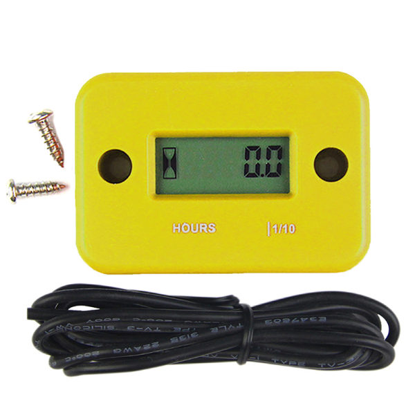 1Set Motocross LCD Motor Timer Elektronisk Varvräknare Timmete Svart Yellow