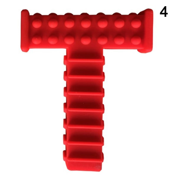 Sensoriska tuggrör Leksaker för barn T Shape Oral Motor Tool Blå Red