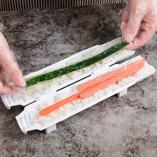 1 st Sushi Maker DIY multifunktionell form vit red