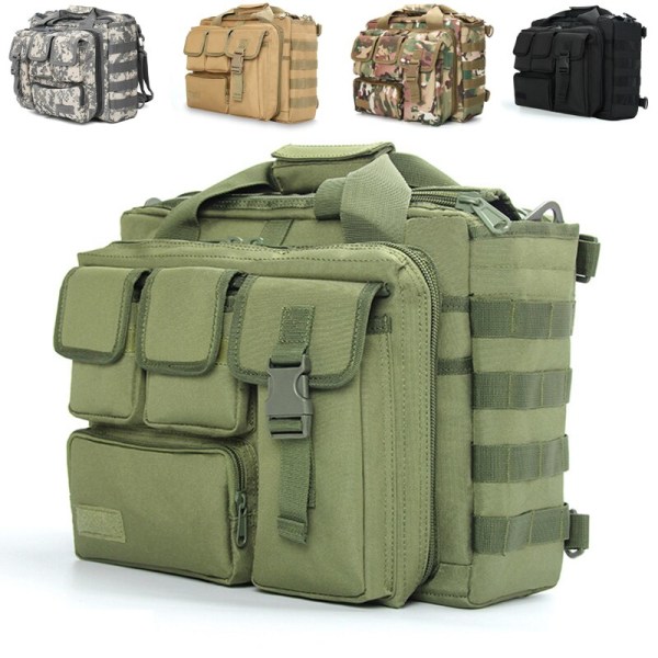 Militär taktisk handväska för bärbar dator khaki 35*30*15cm khaki