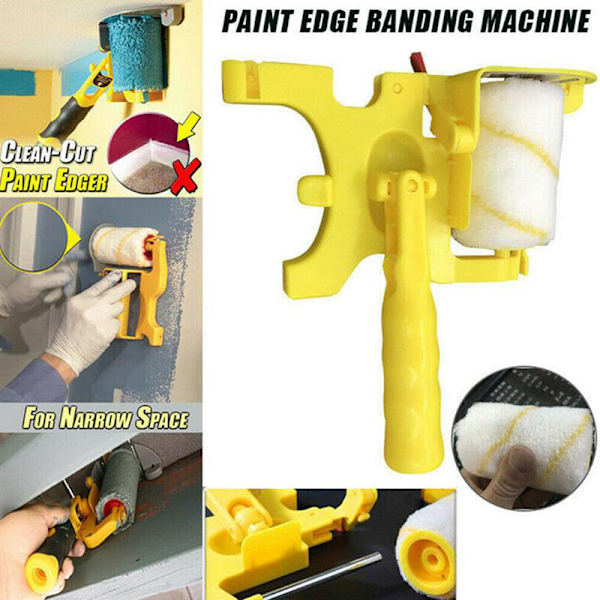 Clean- Paint Edger Roller Brush Safe Tool for Home Room Wall Ce Yellow onesize