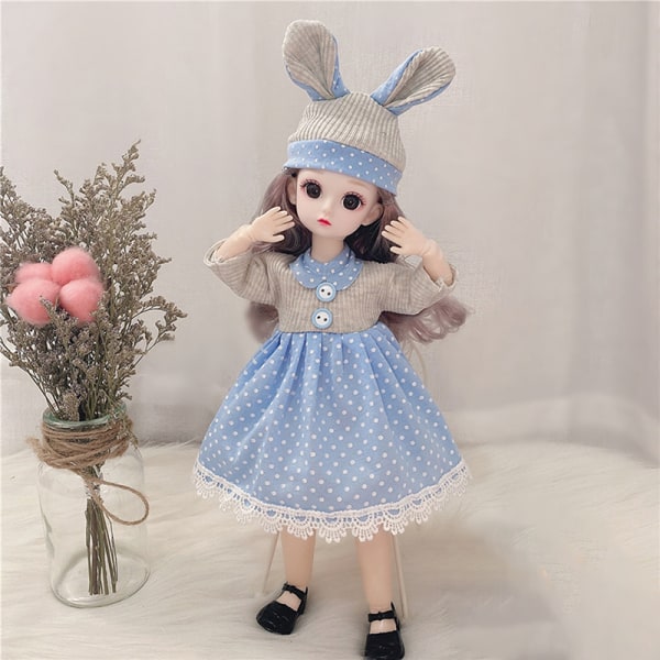 30 Cm 1/6 BJD Docka Vinterklänning Set 21 Movable Makeup e Girl A5 A5