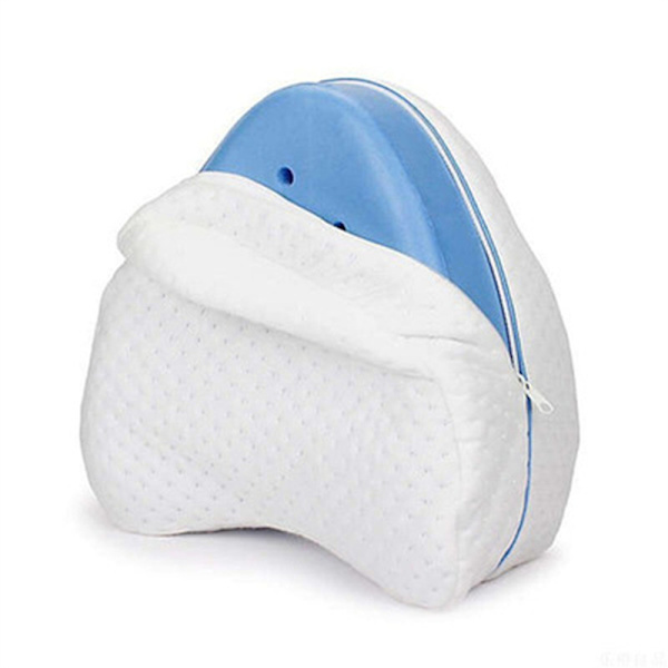 Rygg Höft Kropp Lårkudde Kudde Foam Memory Bomull Benkudde Vit Blue