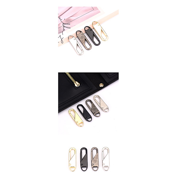 8PCS Alloy Universal Dragkedja för Kläder Zip Fixer
