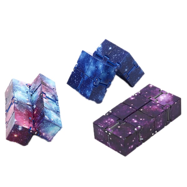 Infinity cube Mini Fidget Office flip Pussel Relief Anti cube T Svart en one size