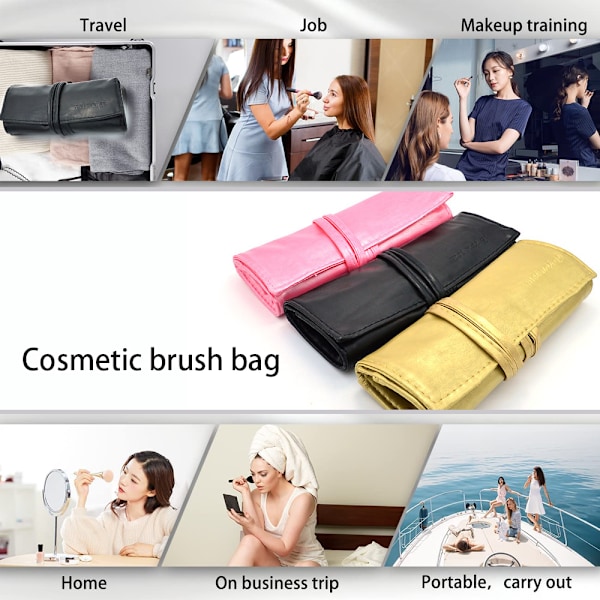 Bärbar Makeup Brush Organizer Sminkborsteväska
