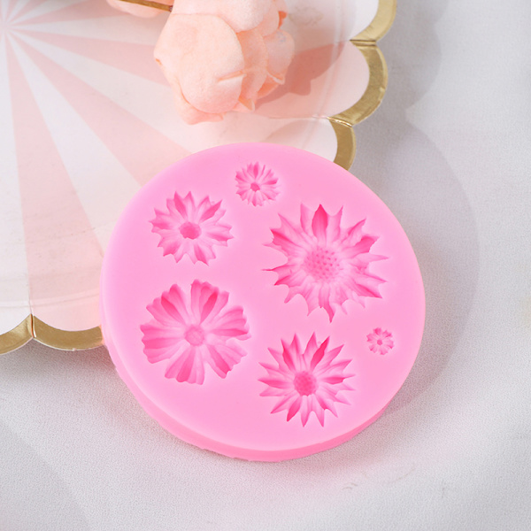 3D Solros Blomblad Präglad Silikonform Relief Fondant ONE SIZE
