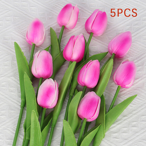 5 st Tulip PU konstgjord blomma Real Touch Bukett B C