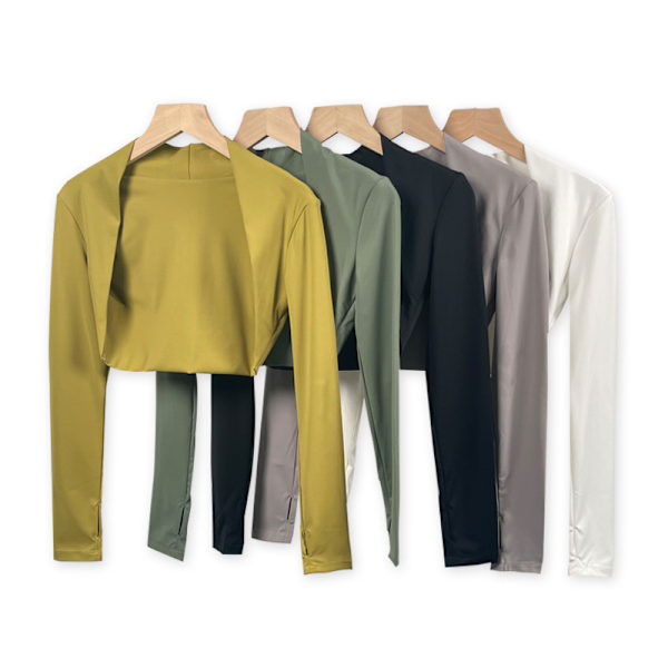 Sport Cardigan Yoga Coat Outdoor Skjortor Gym Dam Blus grå L white S