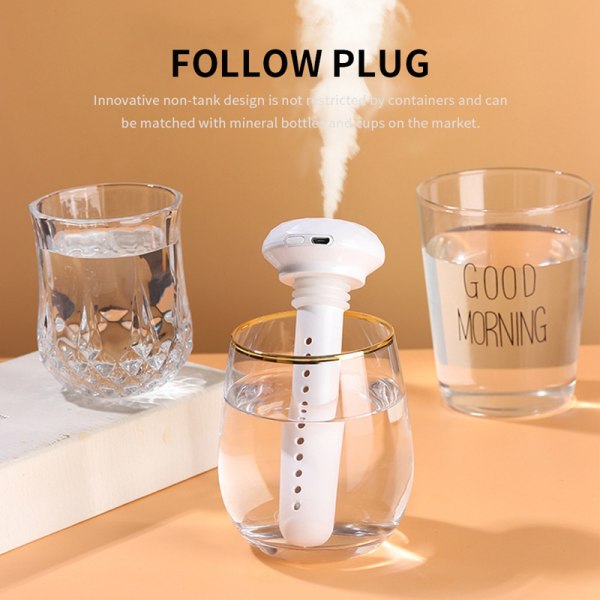 USB Luftfuktare Diamantflaska Aroma Diffuser Mist Maker Hum White