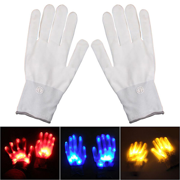 LED Luminous Gloves Lysande blinkande handskar Blå Yellow