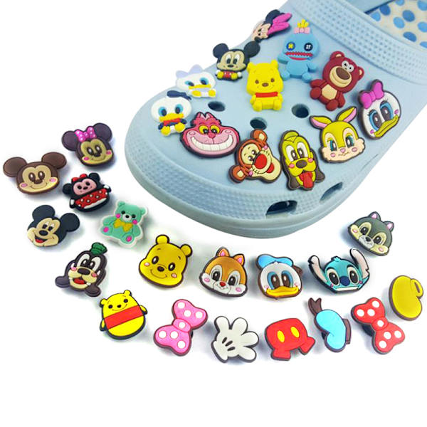 20 st Crocs Jibbitz Slumpmässig Stil PVC e Tecknade Skor Dekor