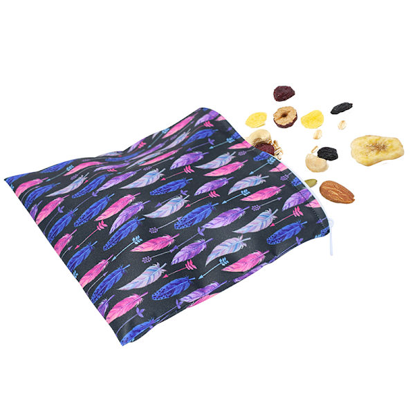 3:a Återanvändbar påse Vattentät brödpåse för smörgåspåse Fjädermönster Cake pattern