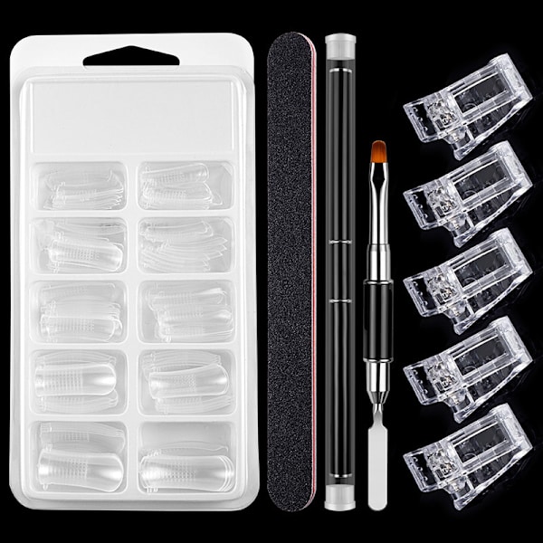 Nail Art Extension Set Nagelborste Akrylklämma Quick Building M